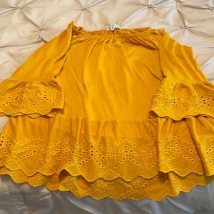 Yellow embroidered shirt